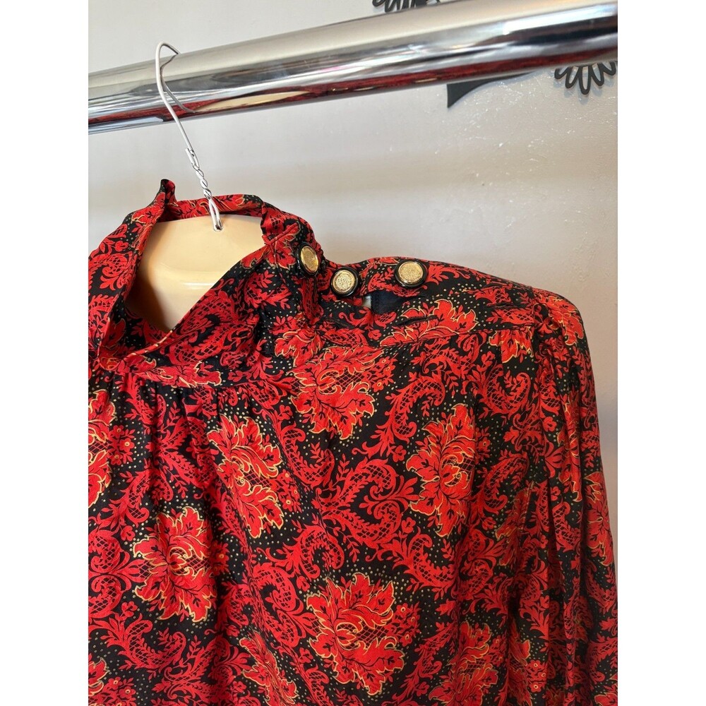 80/90s Saks Fifth Avenue 10 SILK Vintage Richie Freeman for Teri Jon Smock Dress - Picture 6 of 9